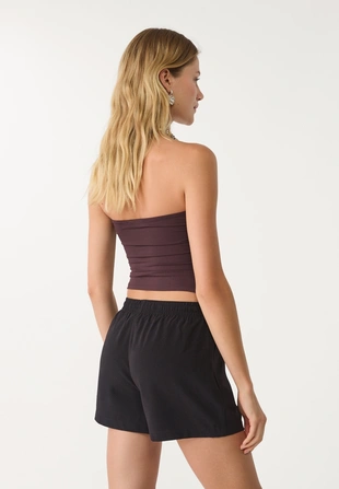 Нарядные шорты с эластичной талией- Заказать в России