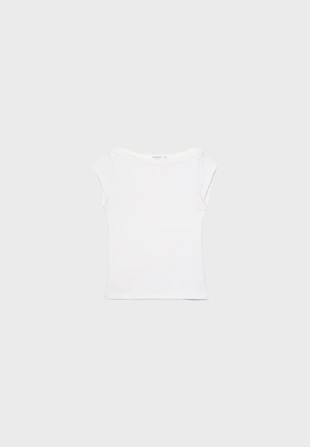 Базовая футболка с вырезом «лодочка»- Заказать в России