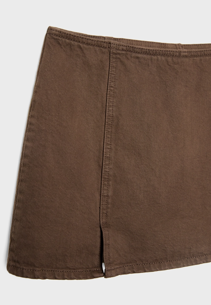 Мини-юбка-шорты с разрезами