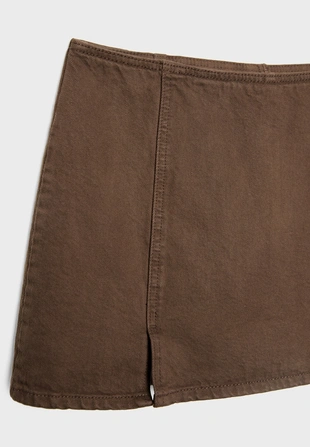 Мини-юбка-шорты с разрезами- Заказать в России