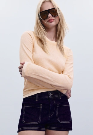 Джемпер трикотажный с ярким контрастом- Заказать в России