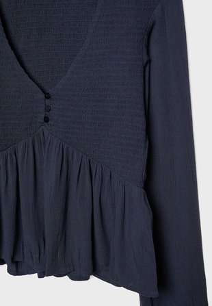 Легкая блузка с длинными рукавами- Заказать в России