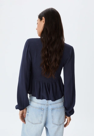 Легкая блузка с длинными рукавами- Заказать в России