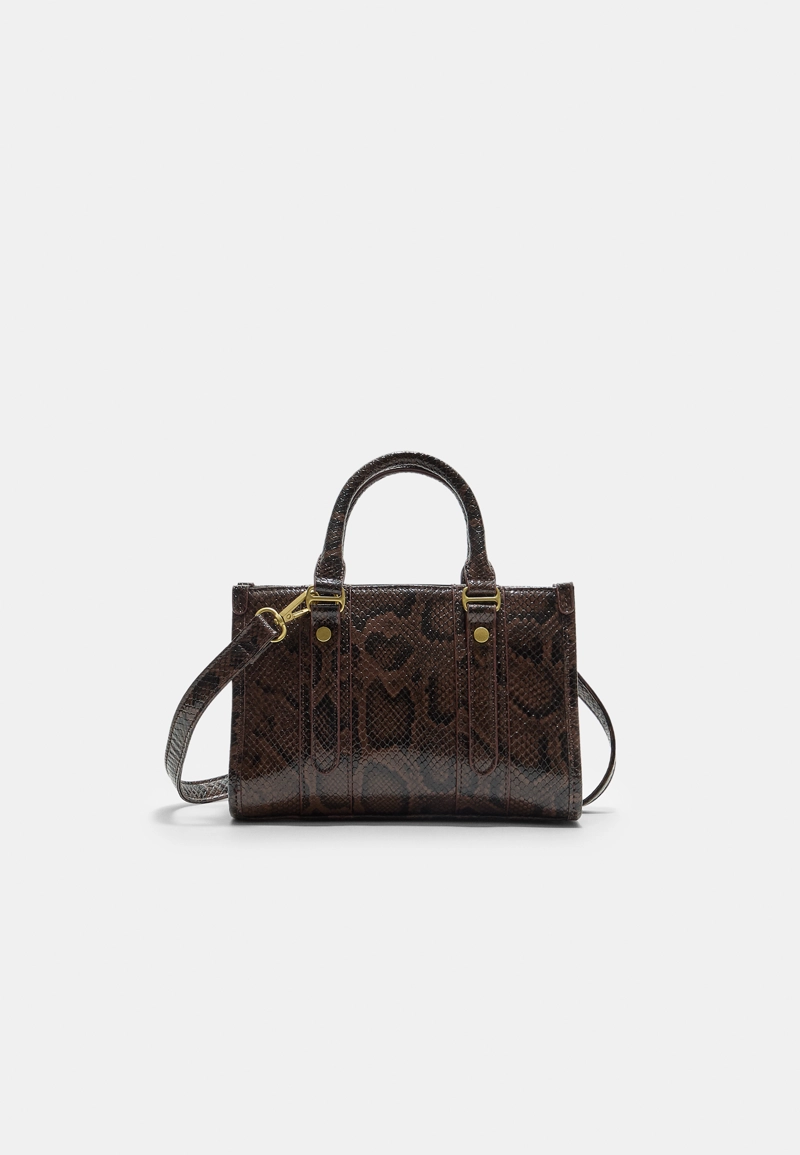 Сумка-шопер с анималистическим принтом из искусственной кожи