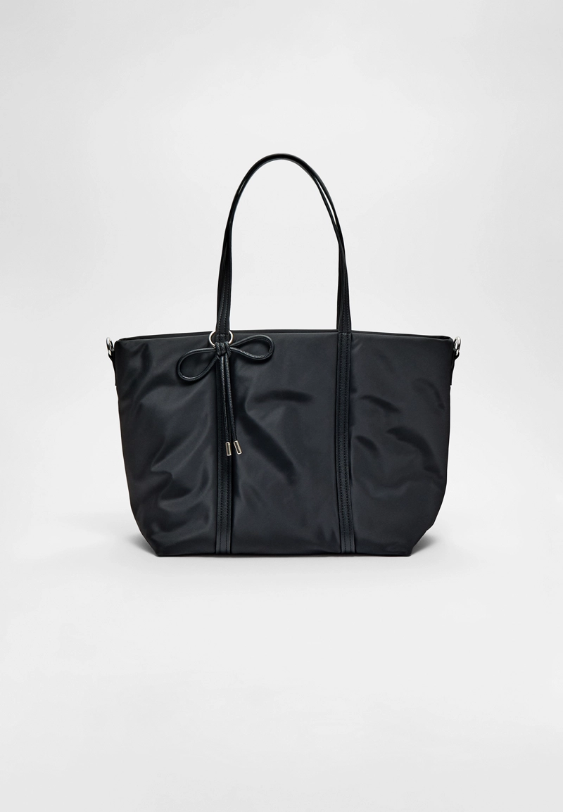 Тканая сумка-шопер с бантом