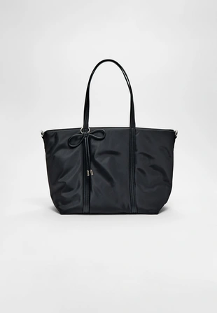 Тканая сумка-шопер с бантом- Заказать в России