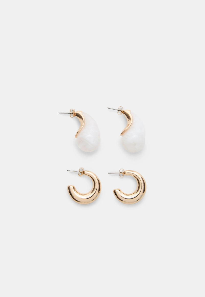 Набор из 2 серег: капли и кольца