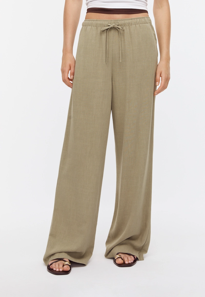 Струящиеся брюки с льном