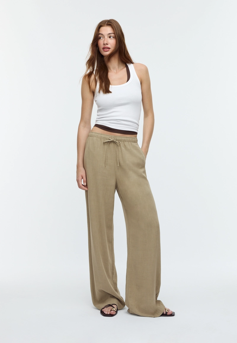 Струящиеся брюки с льном