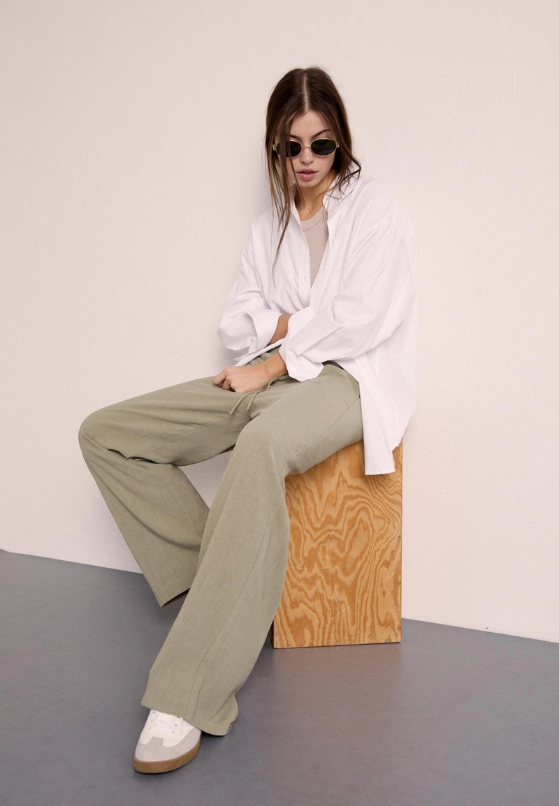 Струящиеся брюки с льном