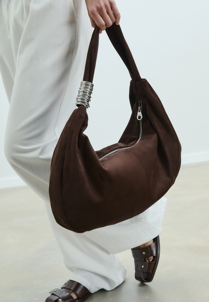 Сумка с кольцами из искусственной замши