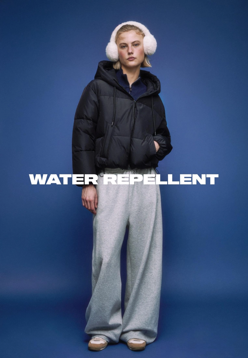 Стеганая куртка оверсайз с капюшоном