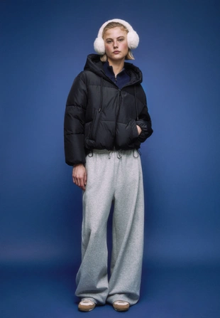 Стеганая куртка оверсайз с капюшоном- Заказать в России