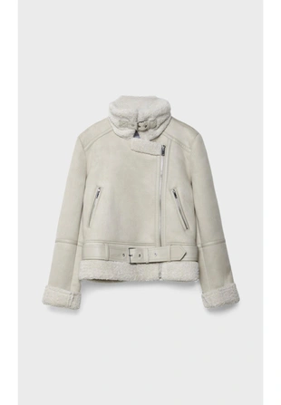 Двусторонняя байкерская куртка под замшу- Заказать в России