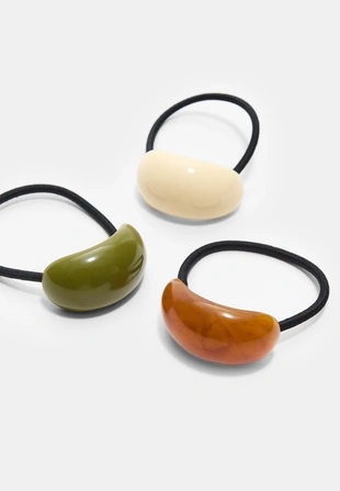 Набор из 3 контрастных объемных резинок для волос- Заказать в России