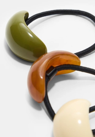 Набор из 3 контрастных объемных резинок для волос- Заказать в России