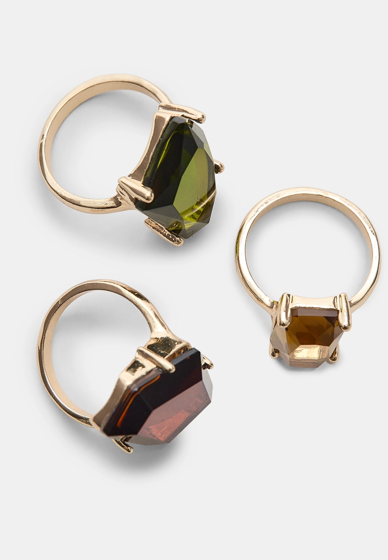 Набор из 3 комбинированных колец