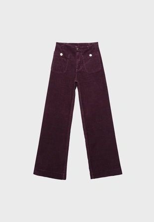 Брюки D77 из вельвета в минималистичном стиле с карманами- Заказать в России