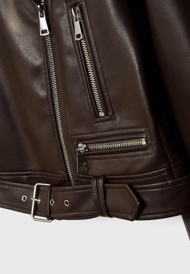 Байкерская куртка из искусственной кожи