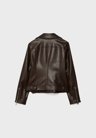 Байкерская куртка из искусственной кожи- Заказать в России