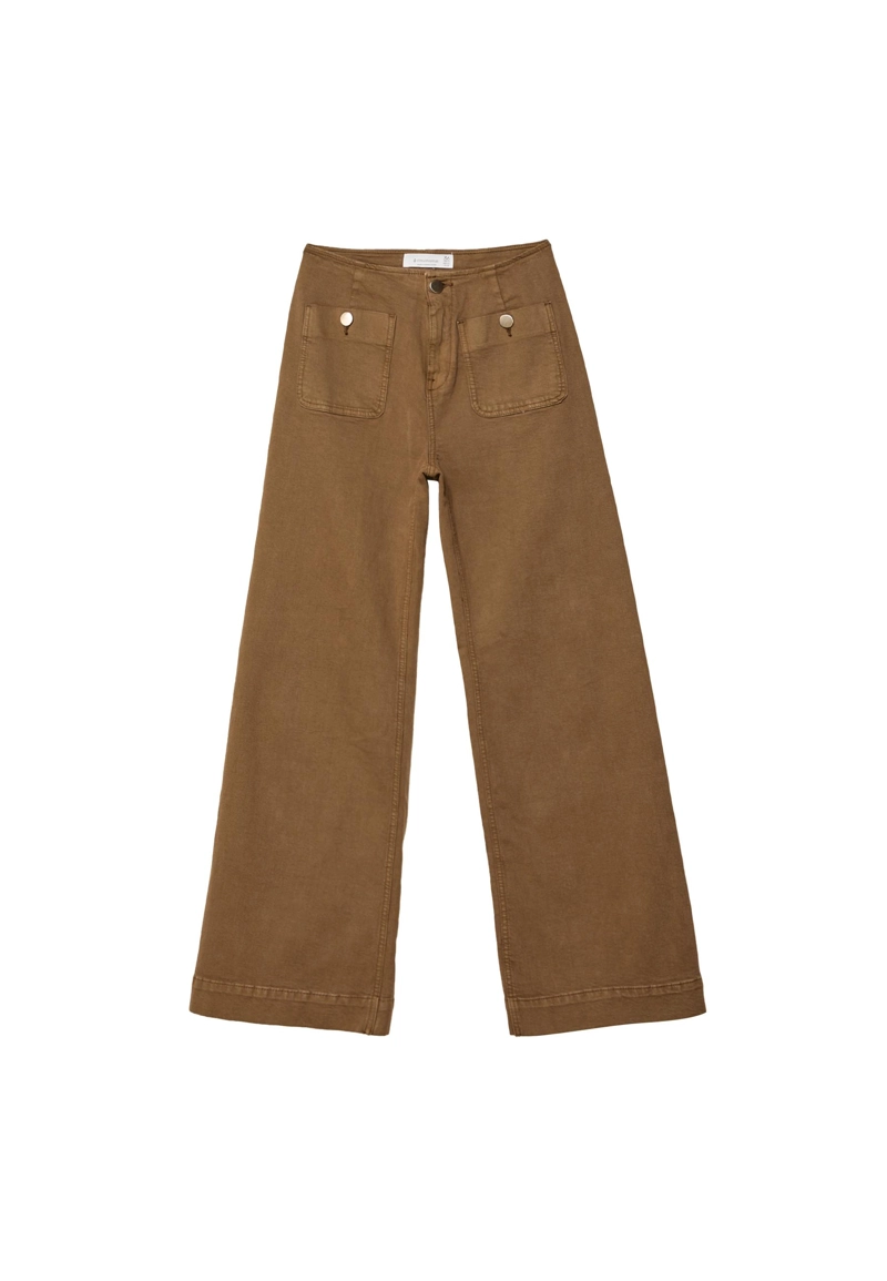 D77 Брюки в минималистичном стиле с карманами