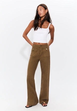 D77 брюки в минималистичном стиле с карманами- Заказать в России