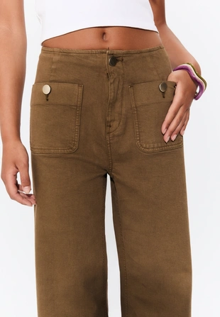 D77 брюки в минималистичном стиле с карманами- Заказать в России