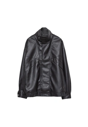 Куртка оверсайз из искусственной кожи- Заказать в России
