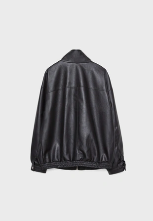 Куртка оверсайз из искусственной кожи- Заказать в России