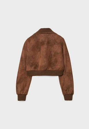 Купить Stradivarius Укороченная куртка из искусственной кожи с карманами