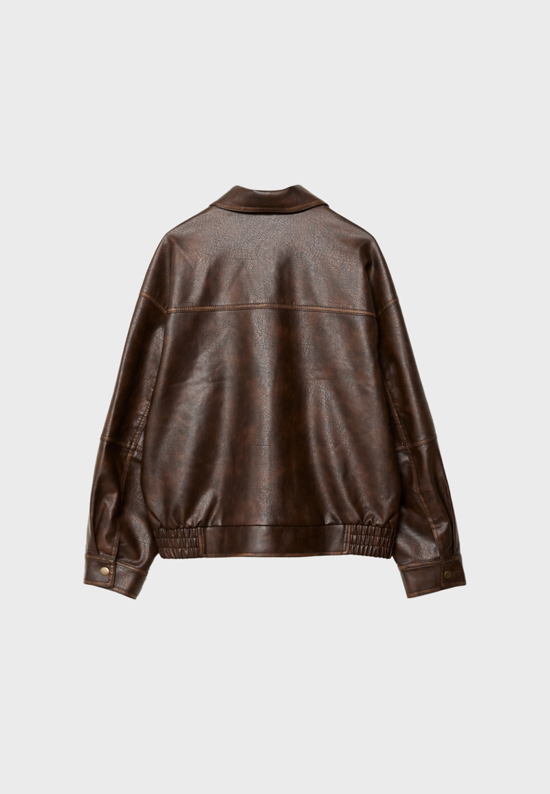 Куртка с карманами из искусственной кожи