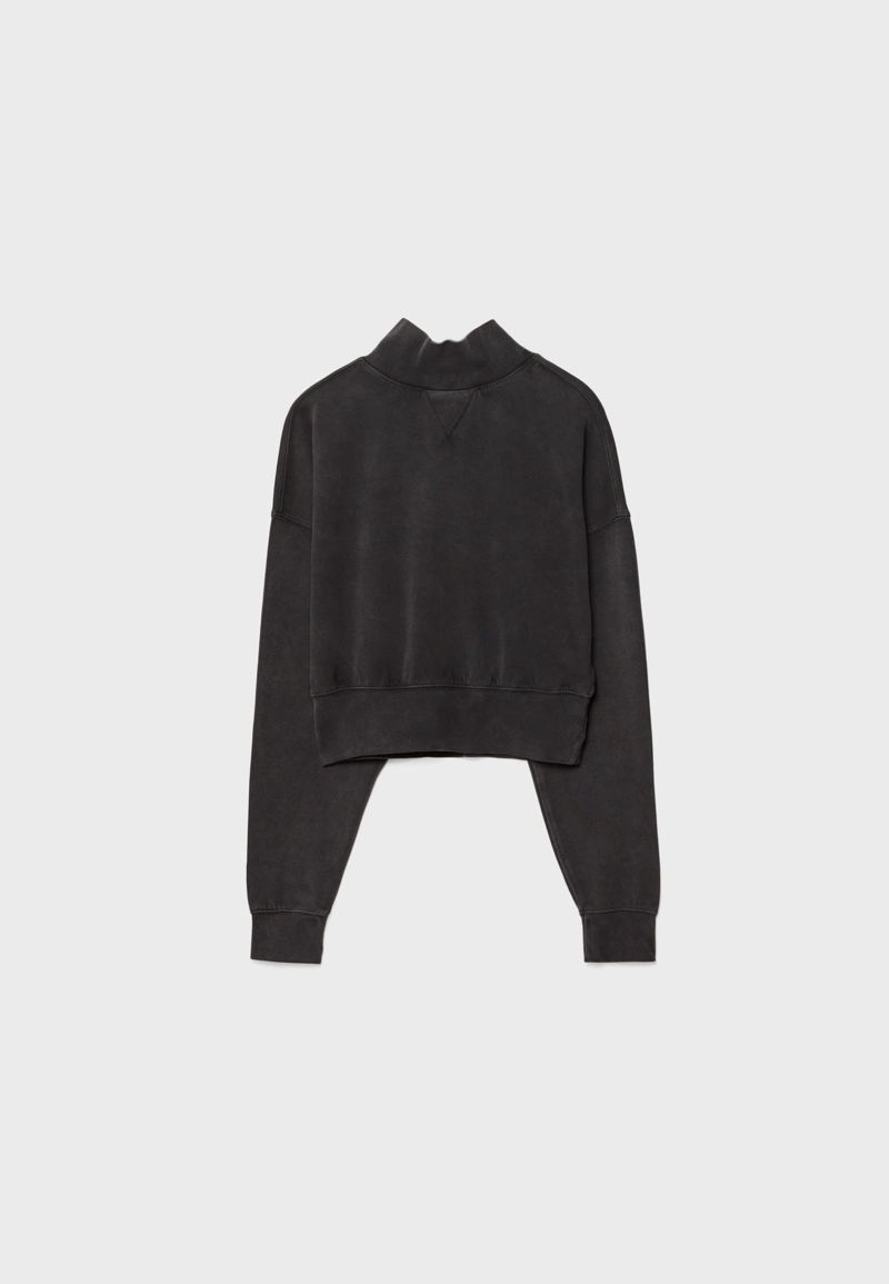 Толстовка с высоким воротником и эффектом потертости