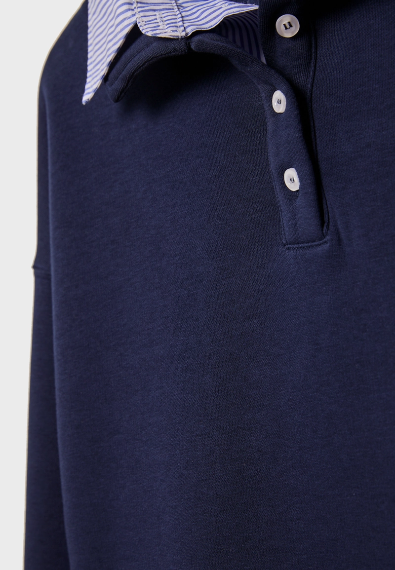 Поло-толстовка из двух материалов