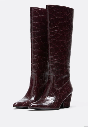 Высокие сапоги на каблуке- Заказать в России