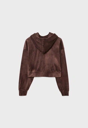 Купить Stradivarius Бархатная толстовка на молнии