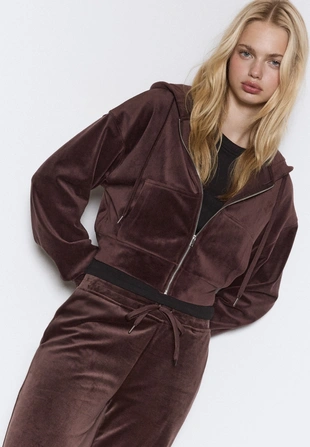 Бархатная толстовка на молнии- Заказать в России