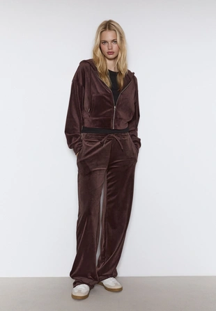 Бархатная толстовка на молнии- Заказать в России