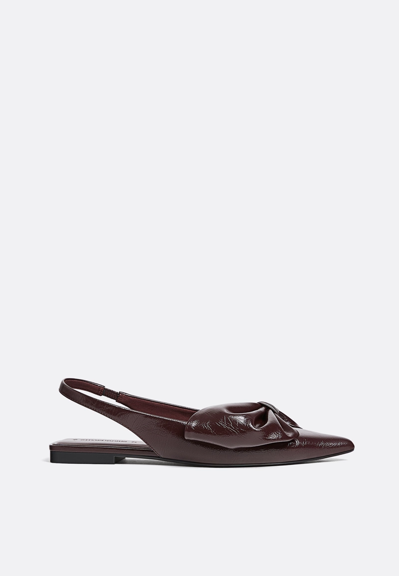 Туфли-лодочки без задника с бантом