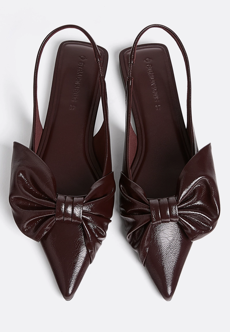 Туфли-лодочки без задника с бантом