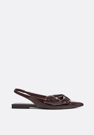 Туфли-лодочки без задника с бантом- Заказать в России