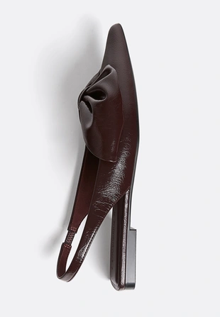 Туфли-лодочки без задника с бантом- Заказать в России