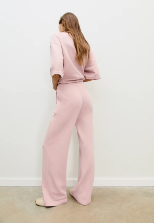 Прямые брюки-джоггеры с эффектом стирки- Заказать в России