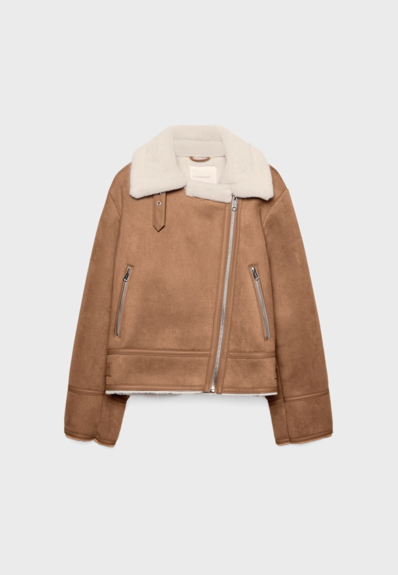 Двусторонняя байкерская куртка под искусственную замшу