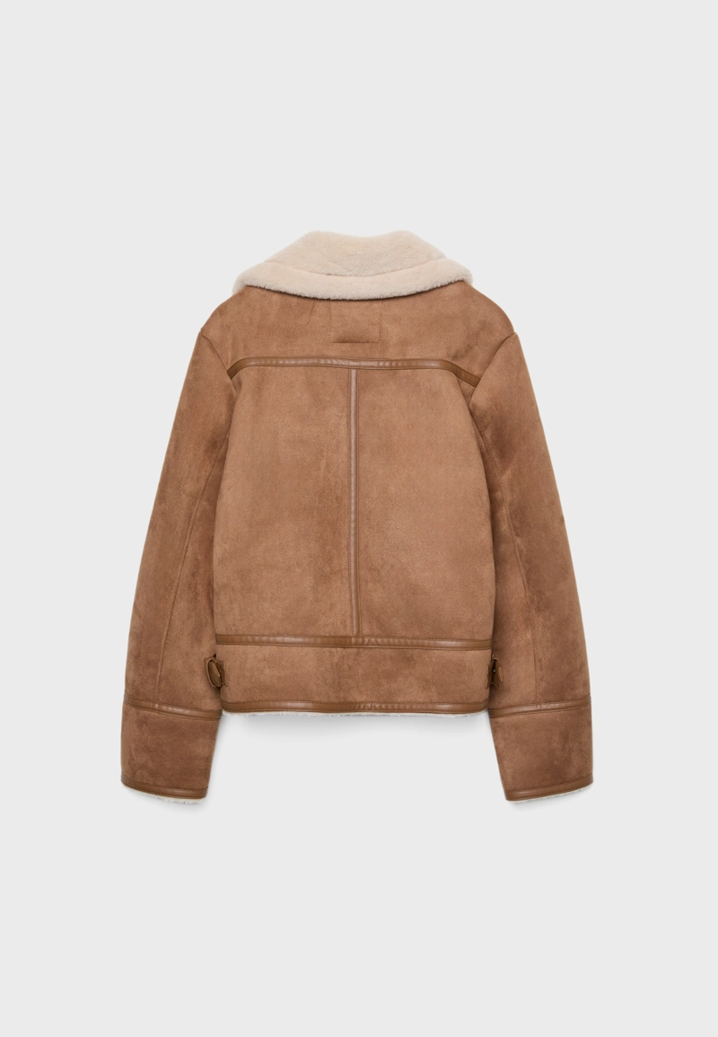 Двусторонняя байкерская куртка под искусственную замшу