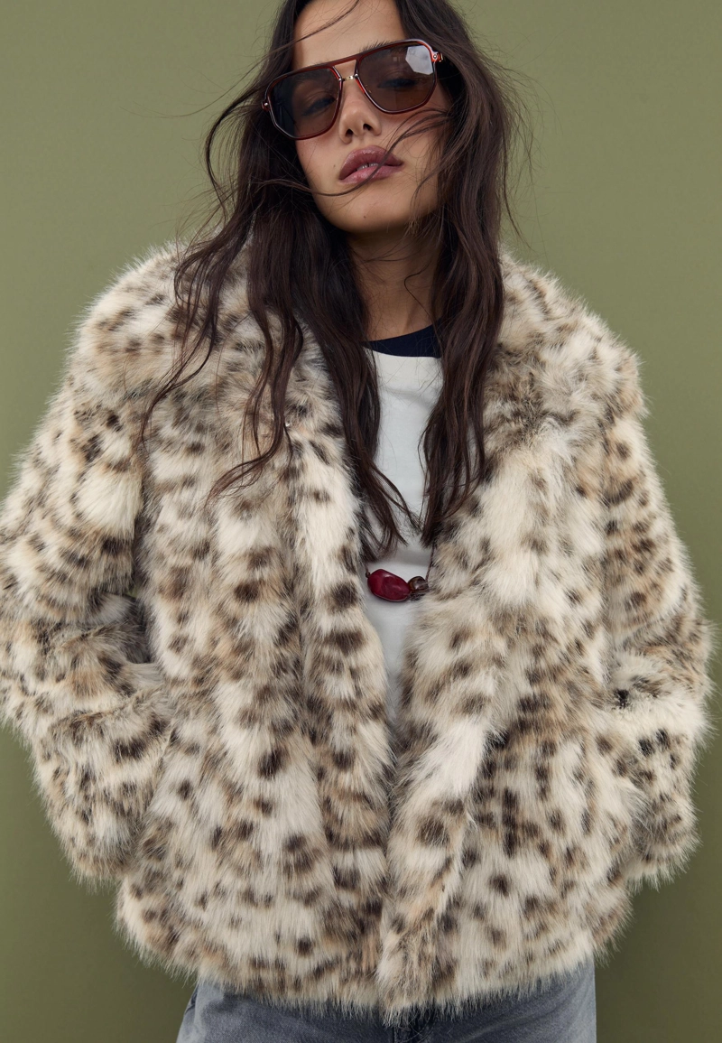 Куртка из искусственного меха с леопардовым принтом
