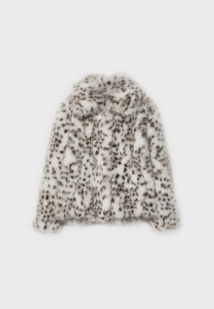 Куртка из искусственного меха с леопардовым принтом- Заказать в России