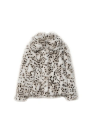 Куртка из искусственного меха с леопардовым принтом- Заказать в России