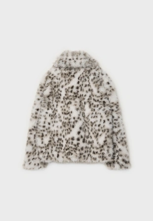 Куртка из искусственного меха с леопардовым принтом- Заказать в России