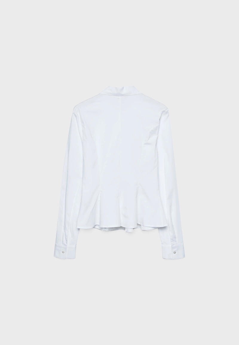 Приталенная рубашка из поплина с баской