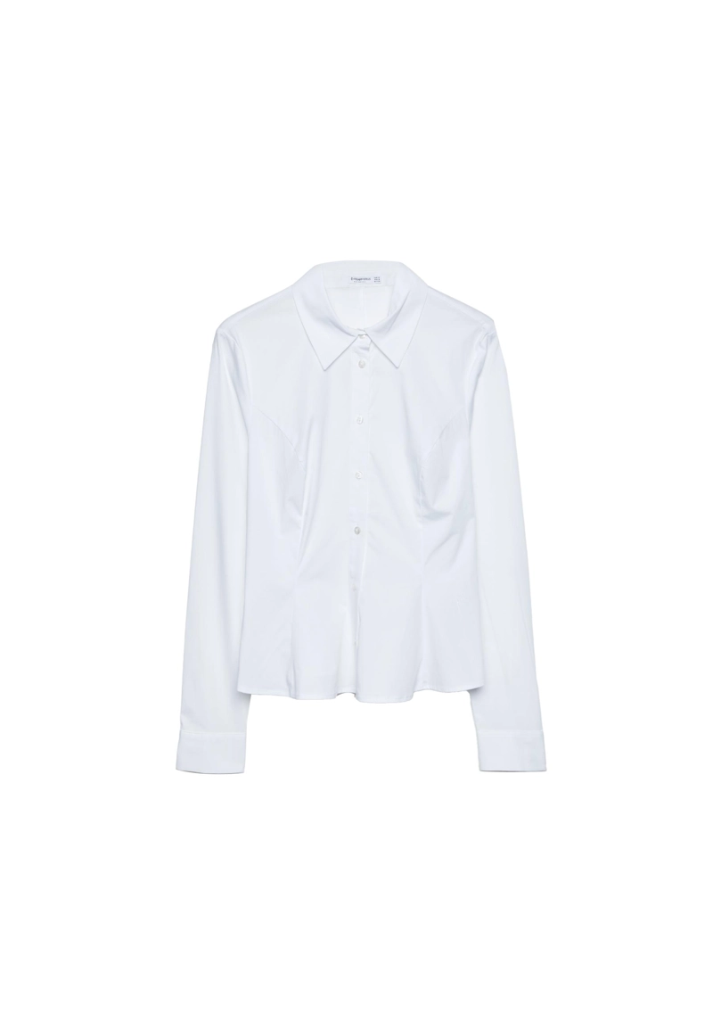Приталенная рубашка из поплина с баской